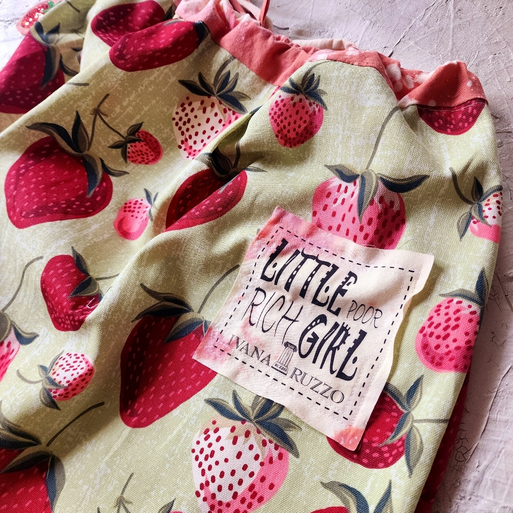 SOLD OUT✅️Designer Boho Maxi Skirt Upcycled Rare Strawberry Cottage Shabby Chic - Picture 12 of 16